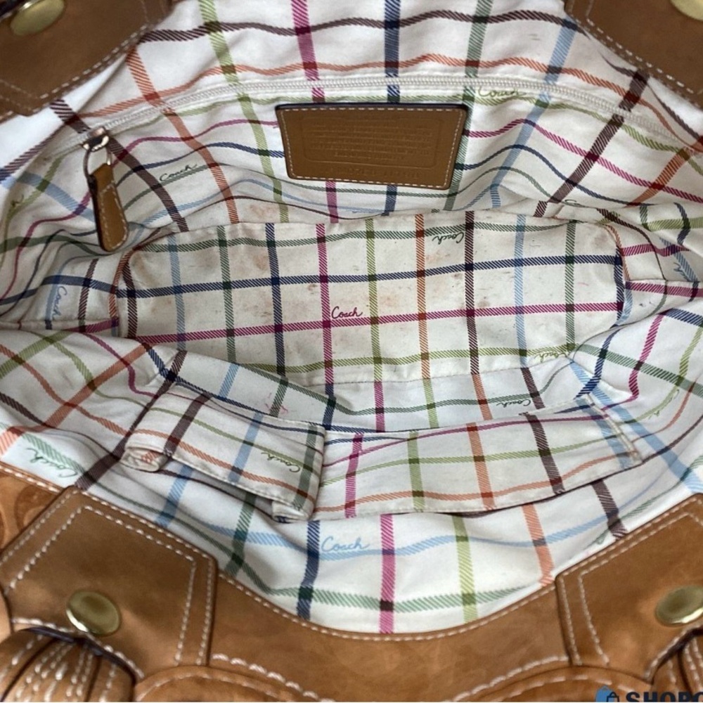 Coach BLEECKER Natural/Brown Straw &
Leather Tote w/ COA - Picture 5 of 6
